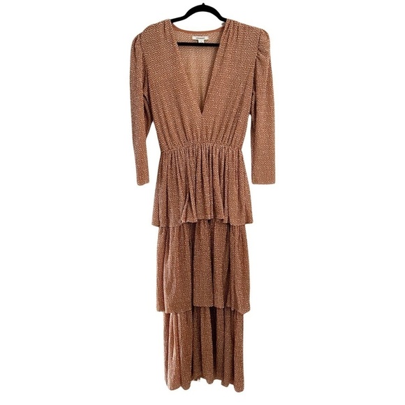 SABINA MUSAYEV Maxi Polka Dot Mocha Carmel Dress Sz S - Picture 3 of 9